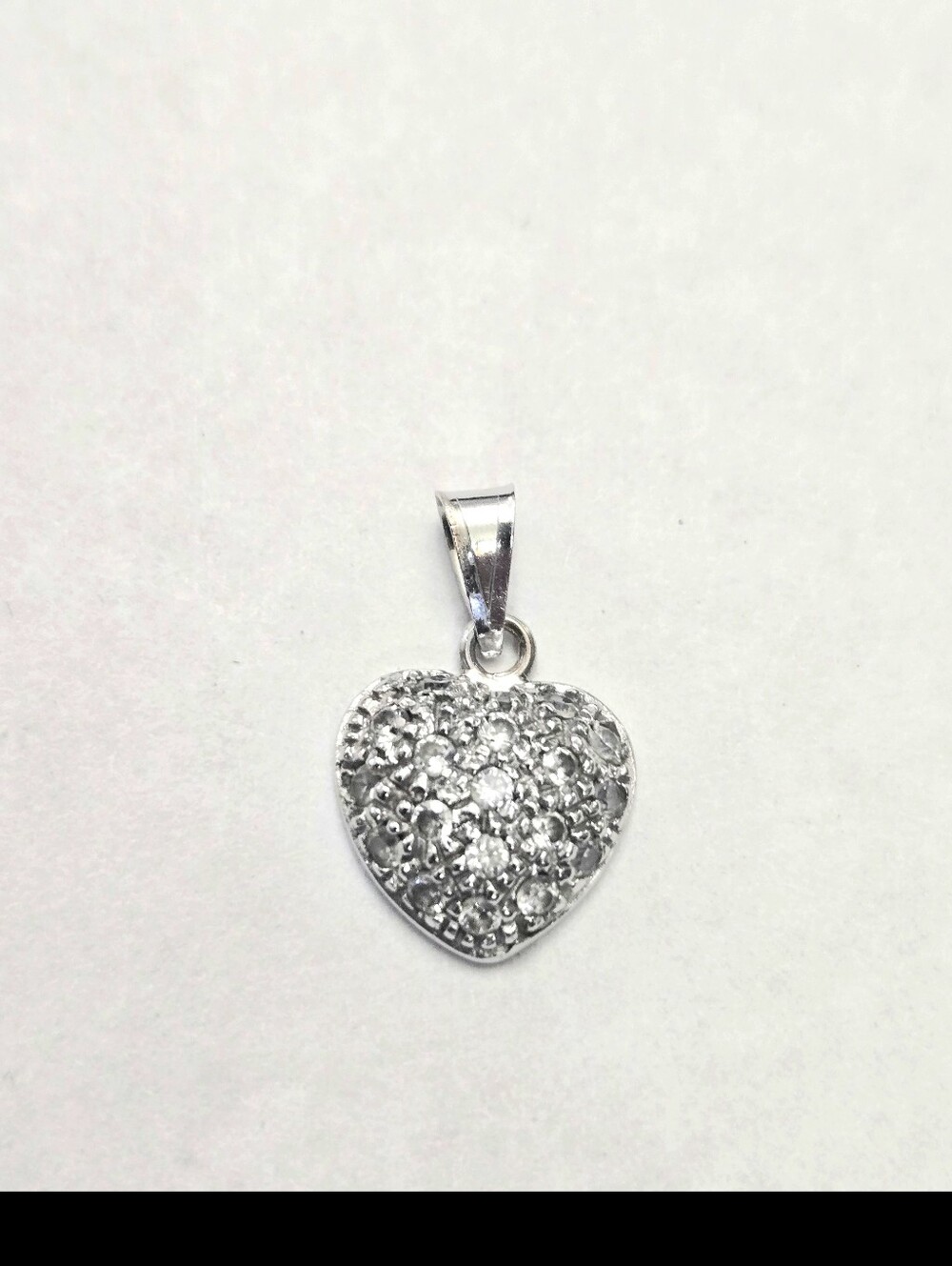 18kt Solid White Gold Heart Pendant